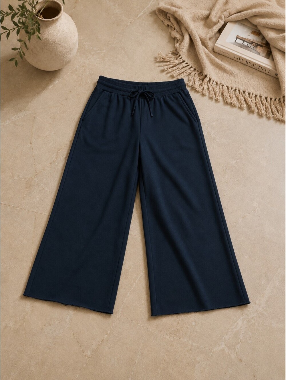 Cozy Earth Chelsea Cropped Pant Eclipse Navy XL NWT Organic Cotton Wide Leg